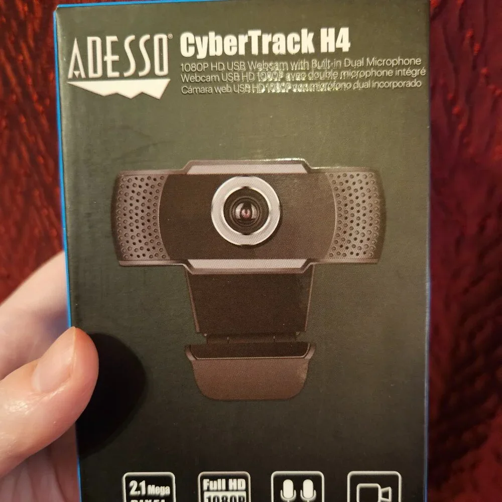 Addesso CyberTrack H4 1080p USB Webcam Built-In Microphone Video Conferencing